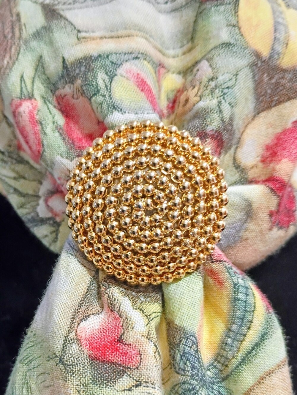 Vintage Gold Toned Scarf Slide